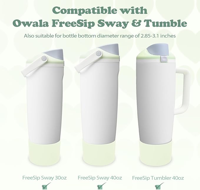 Silicone Boot for Owala 30oz & 40oz FreeSip Sway Bottles & Tumblers - Non-Slip, Scratch-Resistant, Stability Enhancer, Available in 12 Colors (Ice Breeze)