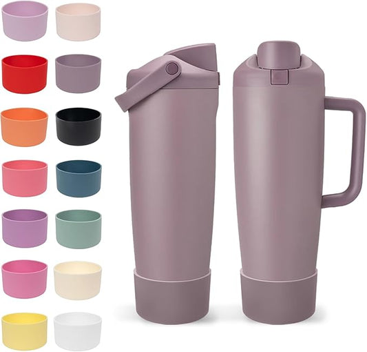 Silicone Boot for Owala 30oz & 40oz FreeSip Sway Bottles & Tumblers - Non-Slip, Scratch-Resistant, Stability Enhancer, Available in 18 Colors (Spring Revival)