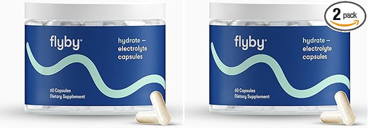 Flyby Electrolyte Capsule - Contains Sodium, Potassium, Vitamin D3, B Vitamins, Copper and Manganese | Electrolytes Recovery | Non-GMO | No Added Sugar – 60 Count (Pack of 2)