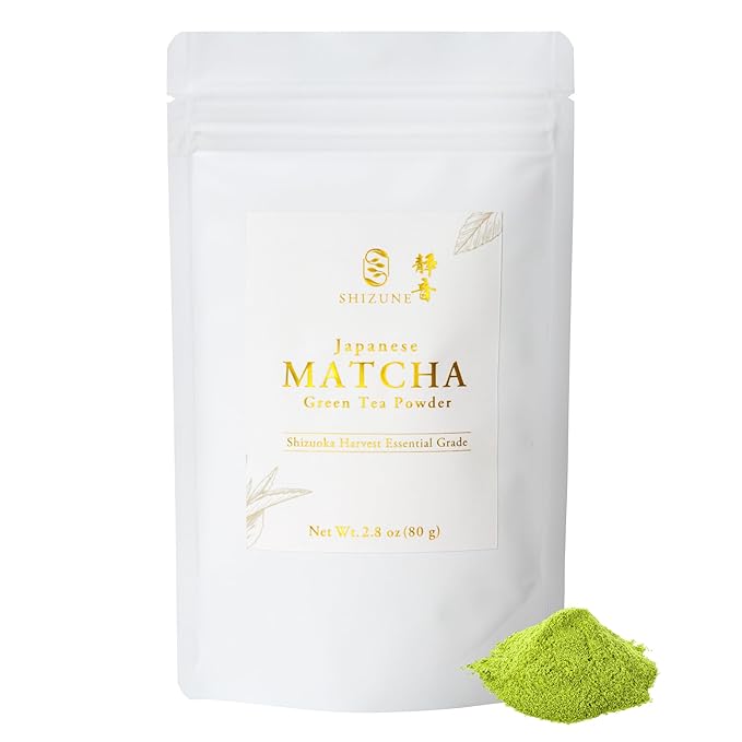 Shizune Matcha, Shizuoka Harvest Essential Grade – Authentic Japanese Matcha Green Tea Powder, 80g (2.8 oz) Bag
