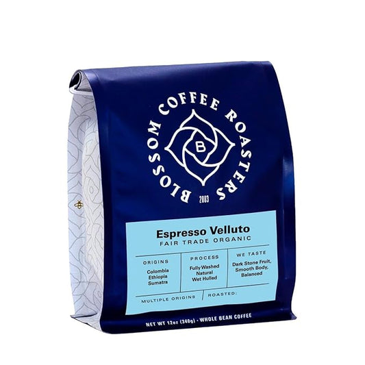 Espresso Velluto - Roasted by Blossom Coffee Roasters - Freshly Ground Coffee - 5 Pound Bag