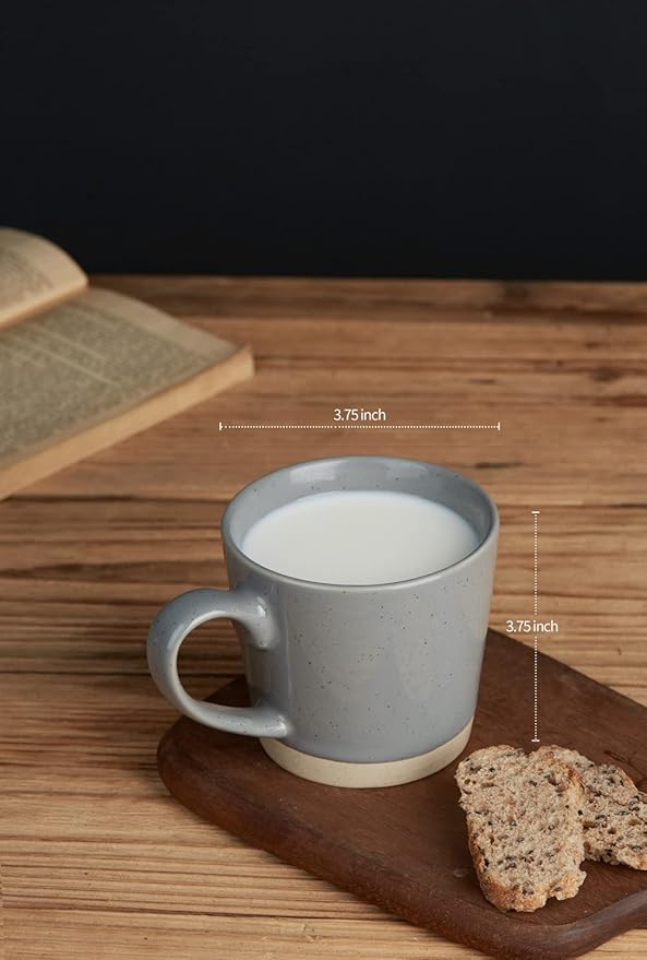 famiware Coffee Mugs for 4, 12 oz Mug Set, Dringking Cup with Handle for Coffee, Tea, Cocoa, Milk, Saturn serise, Multi-color