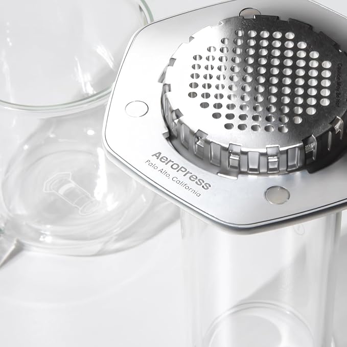 AeroPress Premium Coffee Press, Glass, Stainless Steel & Aluminum Coffee Maker, All-in-One French Press, Pour-Over & Espresso Style Manual Brewer, 2 Min Brew for Less Bitterness, More Flavor, Silver