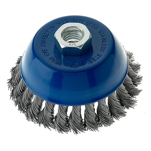 Mercer Industries 189060 - 4" x 5/8"-11 Knot Cup Brush, .020 Stainless Steel Wire