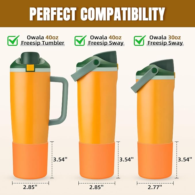 Silicone Higher Boot Compatible with Owala 30oz & 40oz FreeSip Sway Bottles & Tumblers, Large Protection Anti-slip Bottom Cover Sleeve for Freesip Sway Tumbler and Bottle
