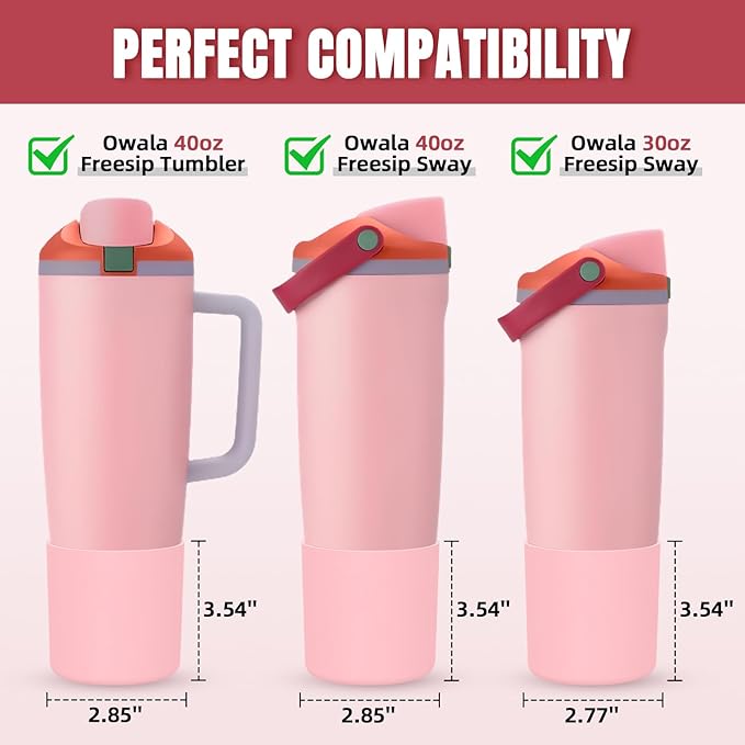 Silicone Higher Boot Compatible with Owala 30oz & 40oz FreeSip Sway Bottles & Tumblers, Large Protection Anti-slip Bottom Cover Sleeve for Freesip Sway Tumbler and Bottle (Sugar High)