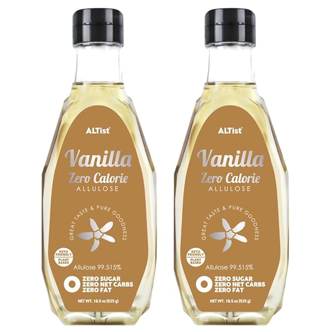 ALTist Allulose Syrup Sweetener – Zero Calorie Liquid Sugar Alternative, Keto, Vegan, Non-GMO, Plant-Based | 1:1 Sugar Replacement, No Net Carbs, Zero Fat, 17.7 fl oz x 2 Bottle - Vanilla