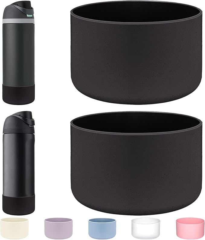 WK IEASON 2Pcs Silicone Boot for Owala Water Bottle, Protective Flask Bottom Cover Base for Owala FreeSip Twist and Flip Flask Water Bottle Accessories-2.83inch Bottom Diameter