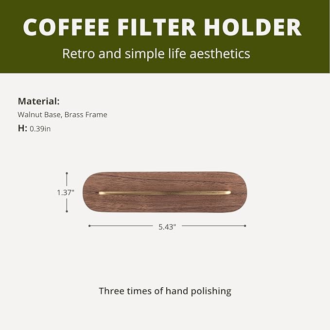 Coffee Filter Holder, Cone Coffee Filter Holder Storage, Coffee Filter Stand for Coffee Filters Size #01 and #02 (B Walnut)