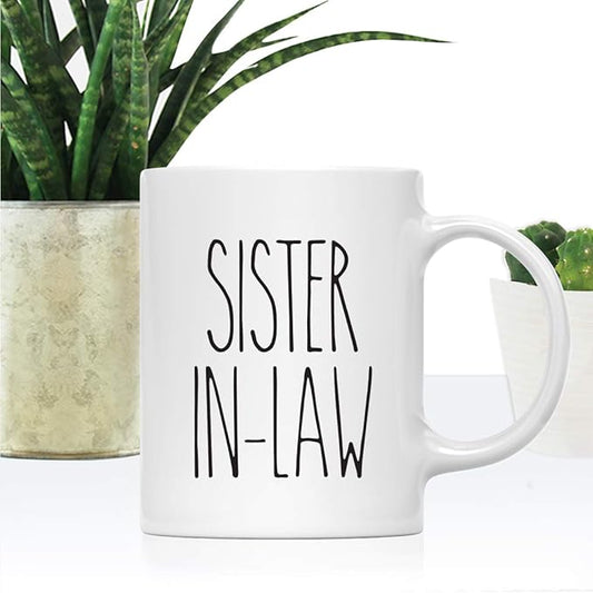 Andaz Press Simple Rustic Farmhouse Kitchen Decor 11oz. Ceramic Coffee Tea Mug Gift, Sister-in-Law, 1-Pack, Birthday Christmas Gift Ideas for Family, Friends