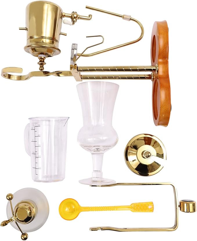 Siphon Coffee Maker Kit, 400ML/15Oz Belgian/Belgium Family Balance Syphon Coffee Maker, Gravity Vintage Manual Free-Standing Caffeic Machine for Offices Lounge Bars & Cafes