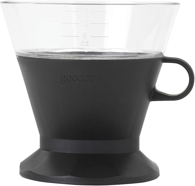 GoodCook Koffe BPA-Free Plastic Auto-Drip Pour Over Coffee Maker with #2 Paper Filters,Black