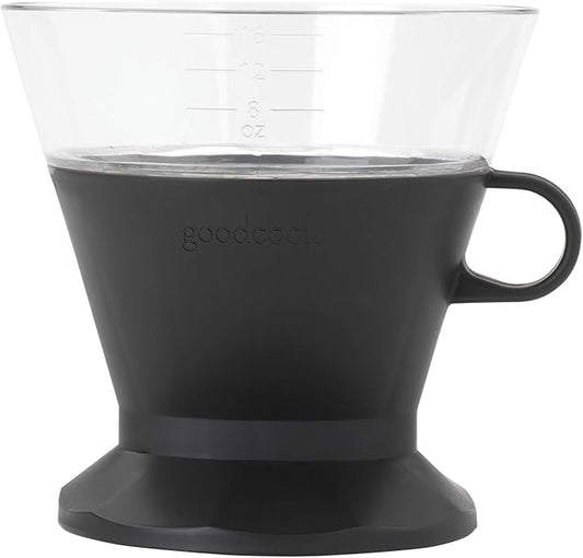 GoodCook Koffe BPA-Free Plastic Auto-Drip Pour Over Coffee Maker with #2 Paper Filters,Black