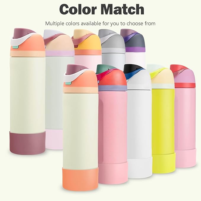 2PCS Silicone Boot for Owala 24oz FreeSip Water Bottle, Anti-Slip Scratch-Resistant Bottom Sleeve, Protective Sports Bottles Accessories, BPA-Free