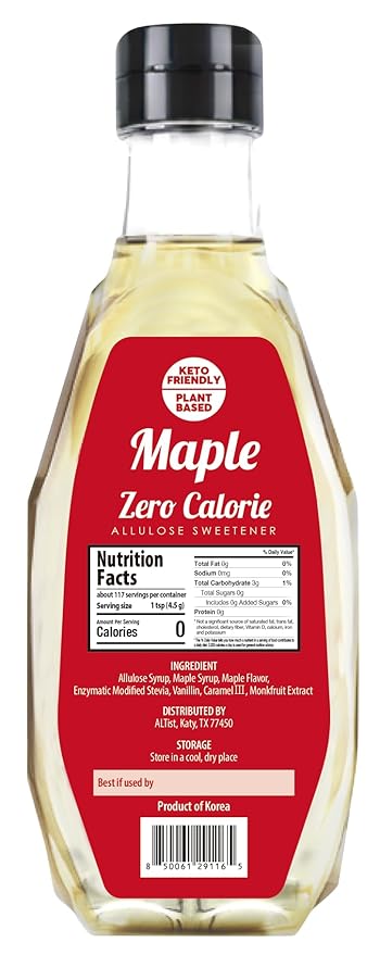 ALTist Allulose Syrup Sweetener – Zero Calorie Liquid Sugar Alternative, Keto, Vegan, Non-GMO, Plant-Based | 1:1 Sugar Replacement, No Net Carbs, Zero Fat, 17.7 fl oz x 2 Bottle - Maple