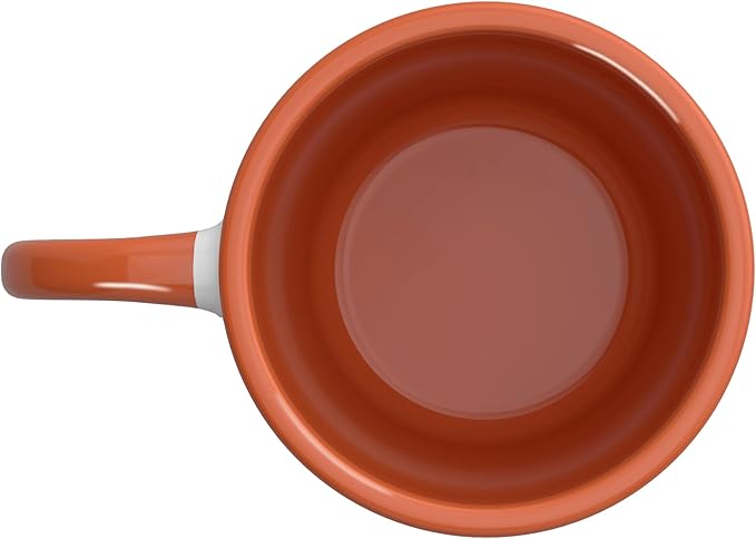 No Coffee Today - Minimalist Sad Face Caffeine Lover Ceramic Mug, Orange/White