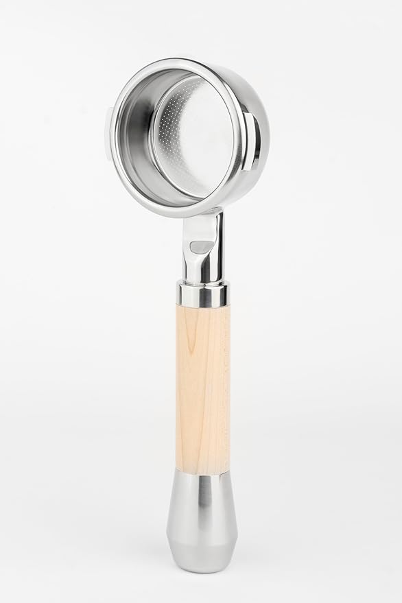 LILQ 58mm Bottomless Naked 2 Ears Portafilter | Compatible with Breville Machines | Stable Handle (Maple Fusion, 58mm For Breville)