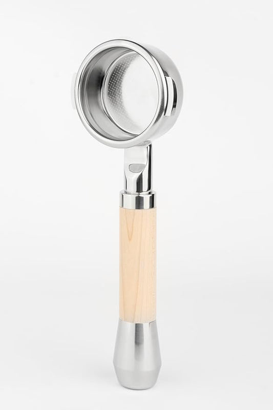 LILQ 58mm Bottomless Naked 2 Ears Portafilter | Compatible with Breville Machines | Stable Handle (Maple Fusion, 58mm For Breville)