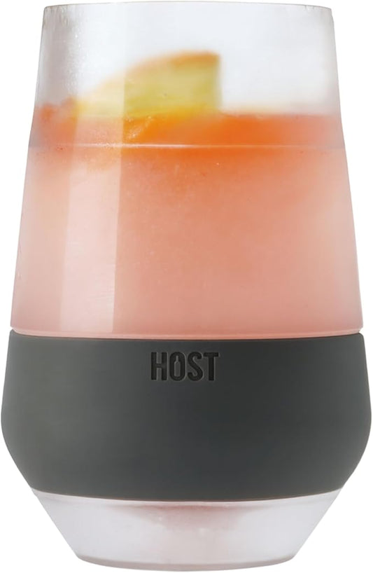 Host Freeze XL Wine Glass Cooling Cup, Double Walled Insulated Freezable Drink Chilling Tumbler for Aperol Spritz 12 Ounces Gray