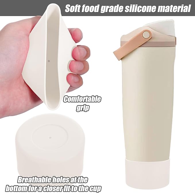 Mity rain 2PCS Protective Silicone Boots for Owala 30oz & 40oz FreeSip Sway Bottles & Tumblers - Accessories for owala, Enhances Stability & Prevents Scratches (Apricot Beige)