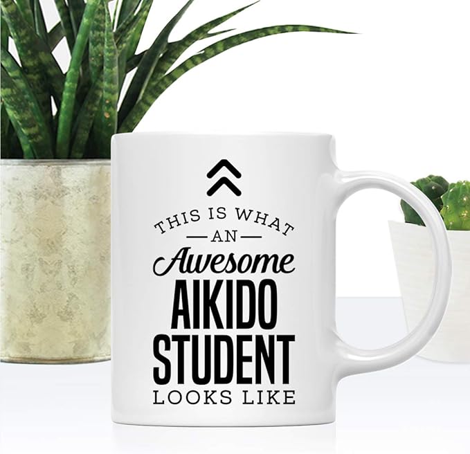Andaz Press 11oz. Ceramic Coffee Tea Mug Thank You Gift, This is What an Awesome Aikido Student Looks Like, 1-Pack, Birthday Christmas Gift Ideas Coworker Him Her, Includes Gift Box