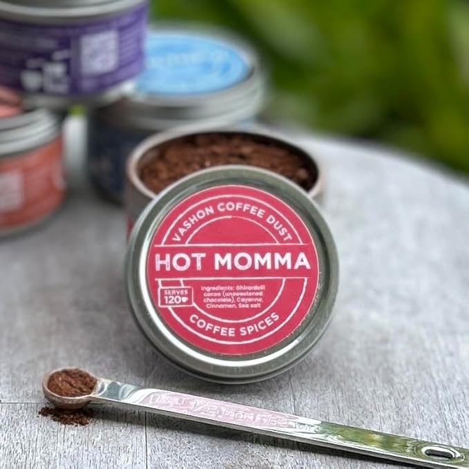 Coffee Dust Flavoring Powder, Hot Momma (120 Servings) – All Natural Coffee Syrup Alternative, Adds Aroma, Taste & Whole30 Wellness to Drinks, Tea & Foods