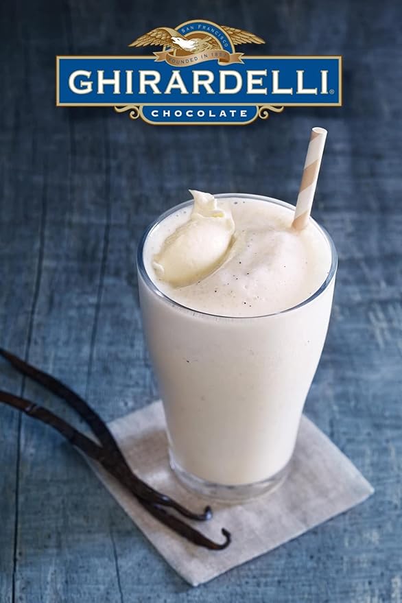 Ghirardelli Classic White Premium Frappé Mix, 3.12 lb Can with Ghirardelli Stamped Barista Spoon