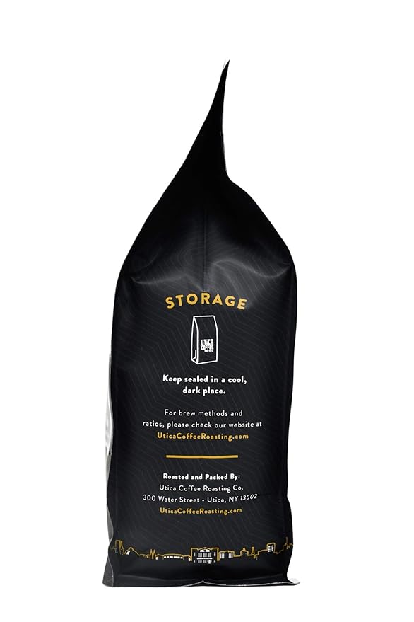 Utica Coffee Roasting Co. Decaf | Specialty Medium Roast Ground Coffee | 16 Oz Reclosable Bag