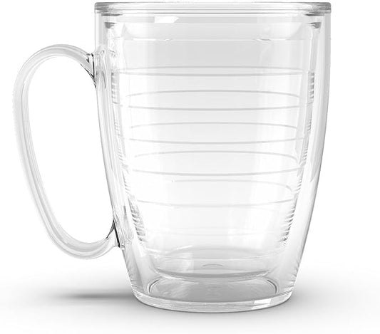 Tervis 16oz Clear Insulated Mug Collection - 4pk, Keeps Drinks Cold & Hot, Made in USA, BPA-free, Transparent, Reusable Coffee Cup
