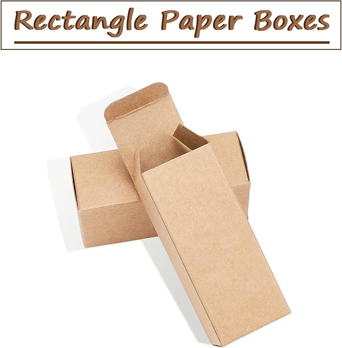 BENECREAT 45PCS Brown Kraft Paper Lipstick Box Essential Oil Wrapping Box for, Wedding, Birthday Party Favor, 9.1x3.7x3.6cm/3.58x1.45x1.41