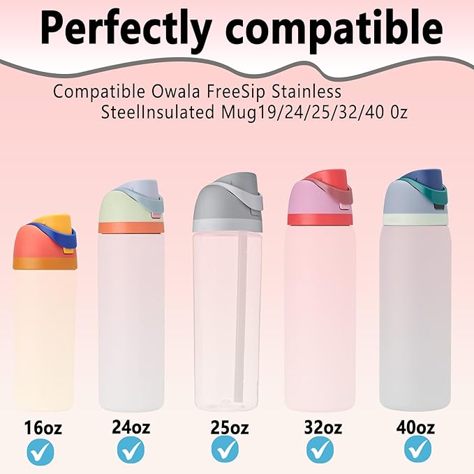 4PCS Replacement Silicone Rubber Seal for Owala FreeSip, Gasket Stopper Compatible with Owala Water Bottle Lid Parts 16/19/24/32/40oz, Leakproof, BPA-Free, Gasket Only