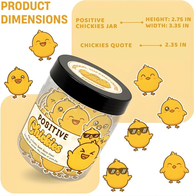 60 Positive Chick Jar, Affirmation Cards for Women, Teens, Emotional Support Chickies, Chicken Gift, Chicken Gifts for Women, Funny Chicken Gift, Chicken Stuff, Chicken Lady Gifts