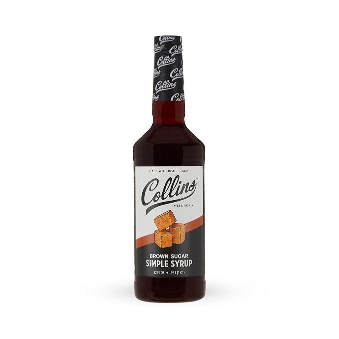 Collins Brown Sugar Syrup - Simple Syrup for Cocktails, Brown Sugar Coffee Syrup - Cocktail Syrup 32oz Set of 1
