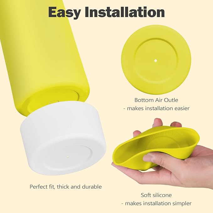 2PCS Silicone Boot for Owala 24oz FreeSip Water Bottle, Anti-Slip Scratch-Resistant Bottom Sleeve, Protective Sports Bottles Accessories, BPA-Free