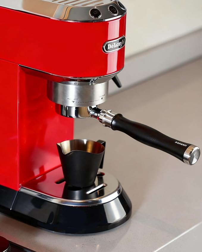 51mm Bottomless Portafilter 3 Ears Compatible with Delonghi Dedica EC680/EC685/EC885 and SMEG, EUPA Espresso Machines, Espresso Naked Bottomless Portafilter with Puck Screen and 18g Filter Basket