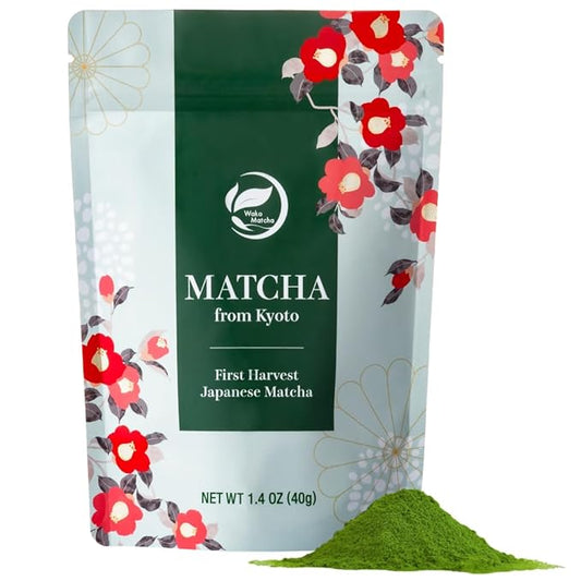 Wako Matcha, Single-Origin Uji Matcha from Kyoto, Japan (40g / 1.4 oz) – First Harvest, Authentic Ceremonial Grade, Green Tea Powder for Your Daily Morning Boost, Café-Quality Hot or Iced Matcha and Lattes, Unsweetened, Gluten-Free