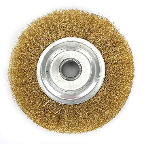5 Inch Copper Wire Wheel Pure Brass Brush for Bench Grinder Metal Polishing for Deburring for Adhesion Replacement Accessories XIAOYING