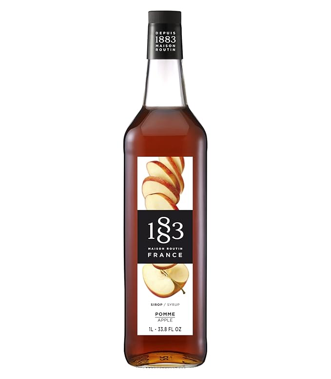 1883 Apple Syrup for Drinks, Made in France, 1 Liter Glass Bottle