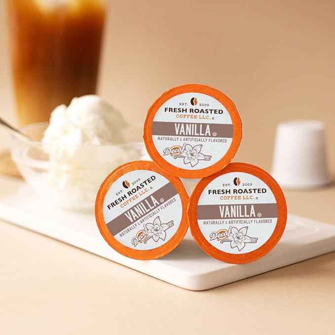 Fresh Roasted Coffee, Decaf French Vanilla, Flavored Coffee Pods, K-Cup Compatible, 24 Count