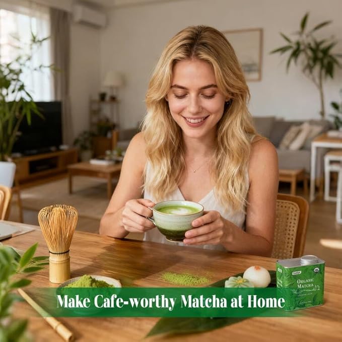 EASTSIGN Organic Matcha Powder (6oz/170g),Unsweetened with Zero Sugar, Ceremonial Grade, Early Spring Leaf Harvest, Fine Stone Ground – Vegan, All Purpose, Great for Matcha Latte