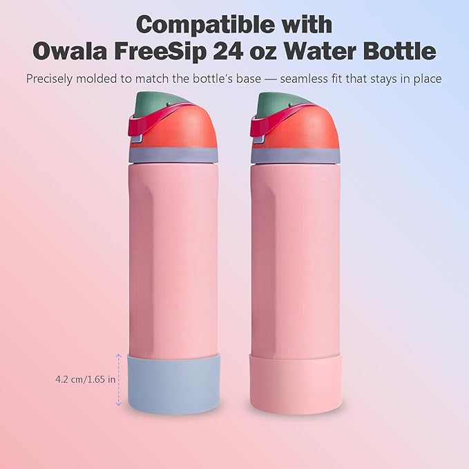 2PCS Silicone Boot for Owala 24oz FreeSip Water Bottle, Anti-Slip Scratch-Resistant Bottom Sleeve, Protective Sports Bottles Accessories, BPA-Free