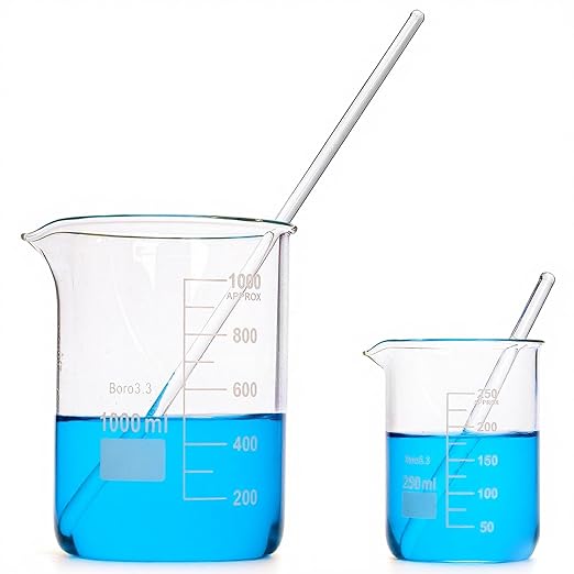 Yarlung 40 Pcs Glass Stirring Rods, 12" and 5" Length 7 mm Diameter, Clear Stir Sticks with Both Ends Round for Lab Science Education, Kitchen Bar Cocktail Beverage