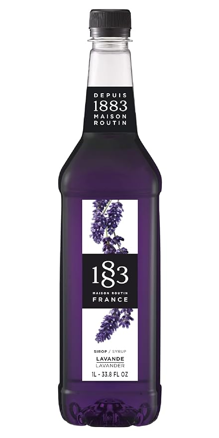 1883 Lavender Syrup for Drinks, Made in France, 1 Liter Plastic Bottle