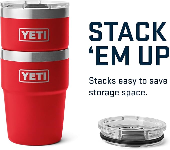 YETI Rambler 16 oz Stackable Tumbler, Vacuum Insulated, Stainless Steel with MagSlider Lid | Stackable, MagSlider Lid, Stackable, MagSlider Lid, Vacuum Insulated, Vacuum Insulated