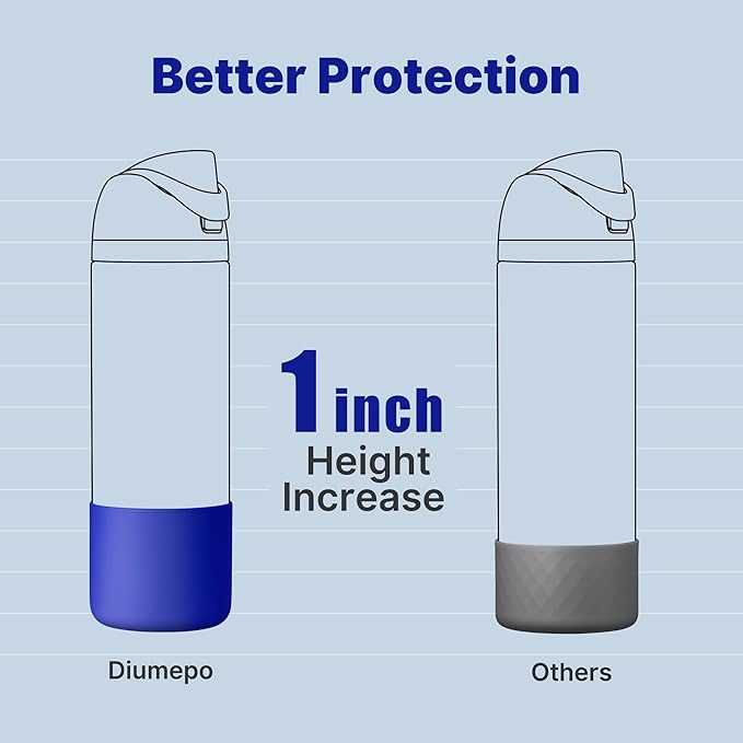 Silicone Water Bottle Boot for Owala 24 oz, Anti-Slip Protective Sleeve for Owala Twist & FreeSip & Flip Stainless Steel Water Bottle, Boot Bottom Base for Owala (Navy)
