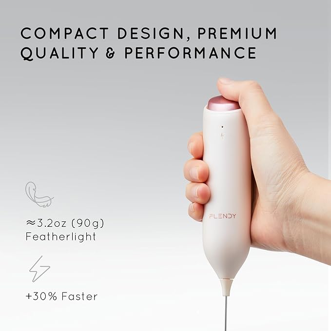 Rechargeable Milk Frother Handheld, Coffee Frother Handheld with USB-C Charging Stand, Electric Drink Mixer Handheld, Mini Electric Whisk Frother for Coffee, Matcha, etc