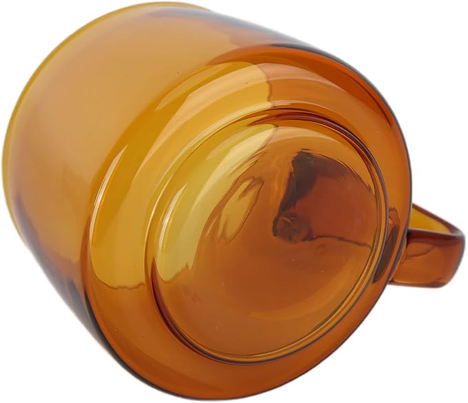 Glass Coffee Mugs, Wide Mouth Mocha Hot Beverage Mugs Clear Espresso Cups Drinking Glass with Handle for Latte, Cappuccino, Hot Chocolate, Tea and Juice(Brown)