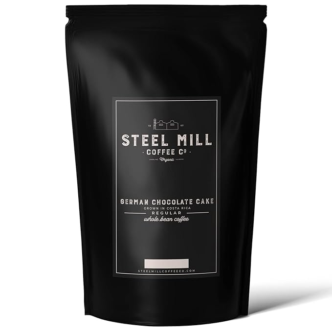 Steel Mill Coffee Co. German Chocolate Cake Flavored Coffee | 2 LB/Ground/Regular | Grown in Colombia