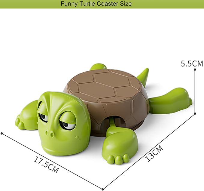 JOD® Turtle Cup Holder,Turtle Coaster with Funny Expression, Cup Holder with Liftable Limbs & Expressive Face for Turtles,Tortoise Lover Gag Gifts Home Decor(Light Green)