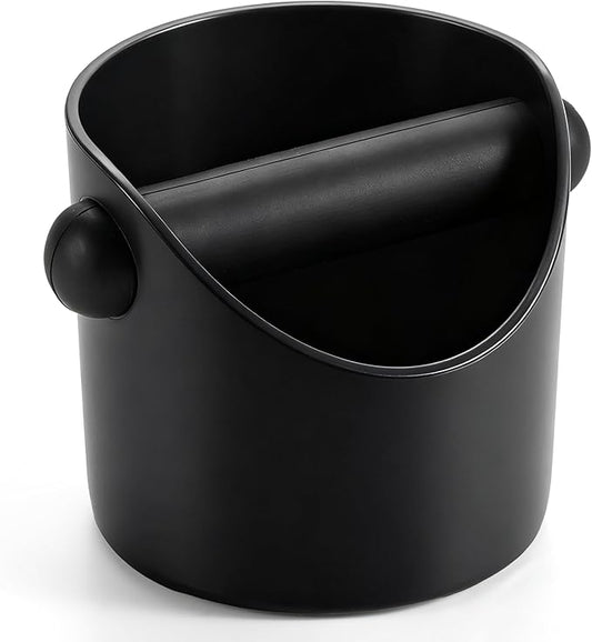 Li&Zhao Espresso Knock Box - Premium Knock Box for Espresso Machines with Non-Slip Base, Includes Brush and Dust Blower, Knock Box Espresso Accessory for Home, Suitable for 51-53mm Knock Box(Black)